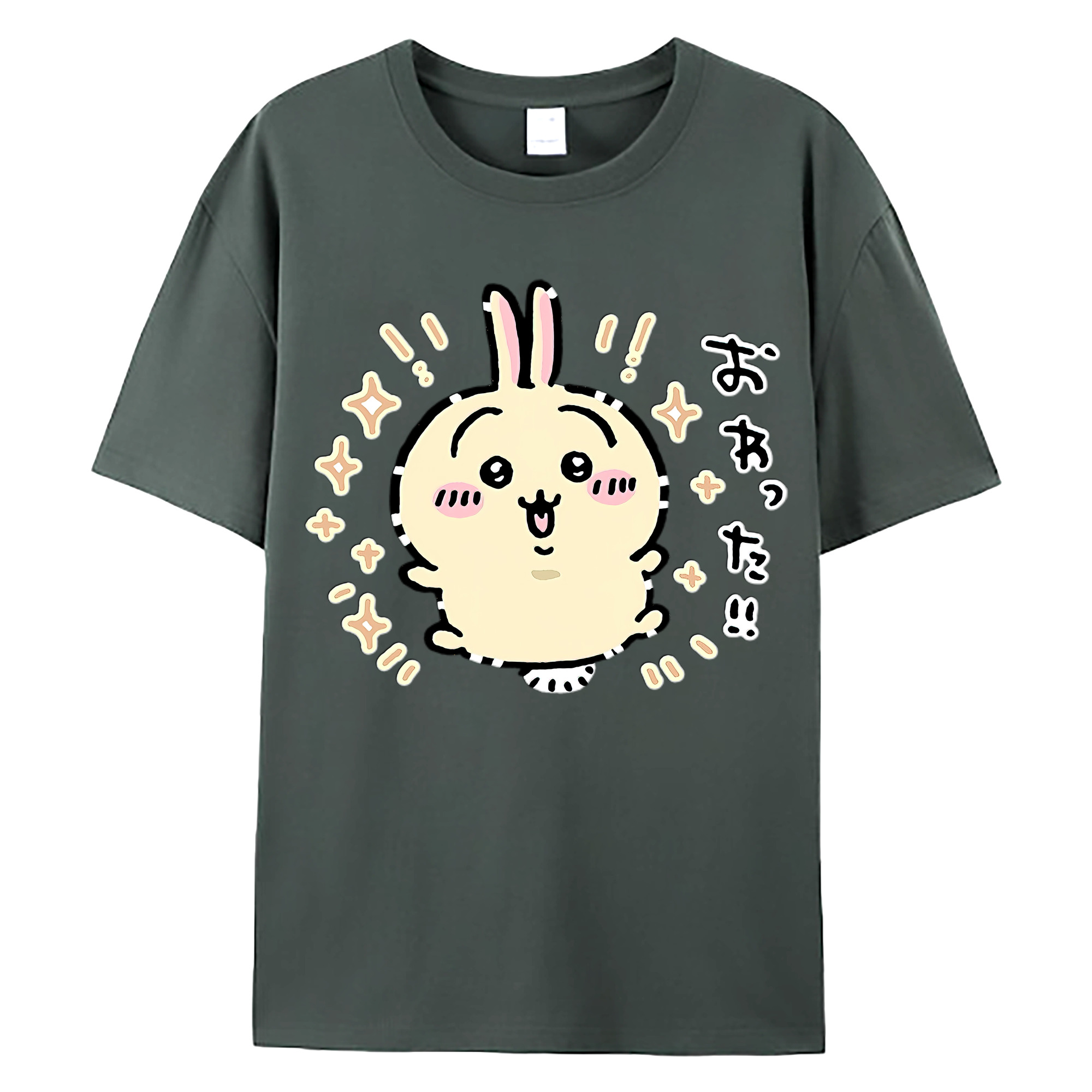 （画像用） ちいかわ うさぎ Chii-kawa usagi 綿100％ メンズ半袖Tシャツ｜肌触りやわらか＆通気性